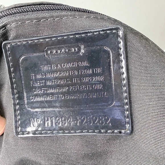 Coach F25282 Purple Ocelot Nylon Tote with Patent Leather Trim Shoulder Bag - Picture 13 of 17